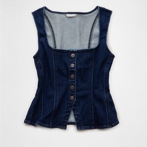 Denim Button-Up Vest American Eagle